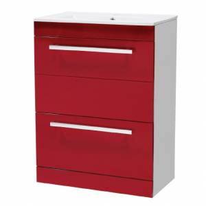 High Gloss Red 600mm Floor Mounted