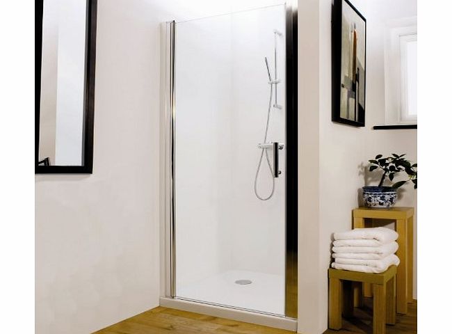 Trueshopping Hinged Reversible Bathroom Outward Opening Shower Door Sizes from 700mm-900mm Chrome Frame 760mm