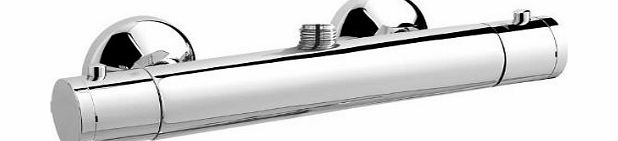 Trueshopping Minimalist Thermostatic Bathroom Bar Shower Mixer Valve Top Outlet Stylish Solid Brass Chrome Finish - 5 Year Guarantee
