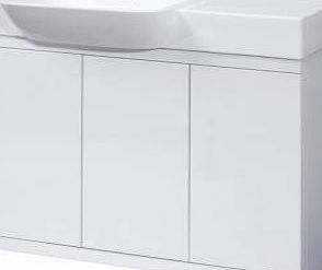 Trueshopping Modern Bathroom White Gloss Storage Vanity Unit