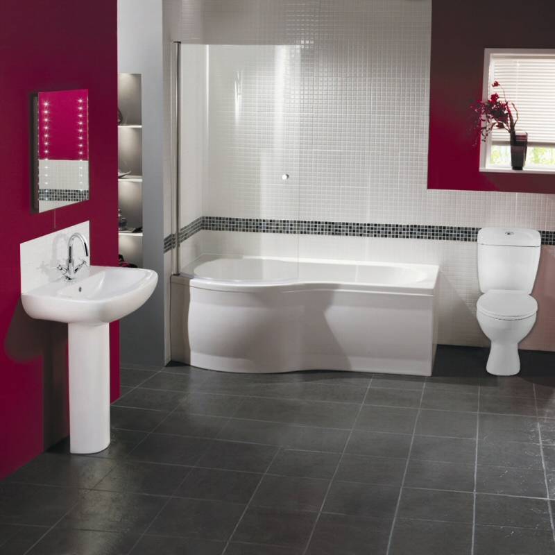 Modern Complete 1675mm Shower Bath