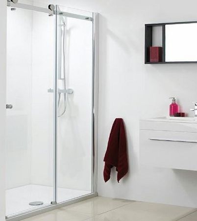 Trueshopping New Modern Trueshopping Frameless Single Slider Bathroom Sliding Shower Door Screen For Cubicle Enclosure Recess 1200mm