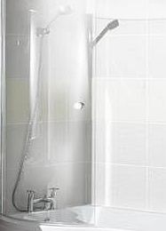 Trueshopping P Shape Curved Bathroom Pivot Glass Shower Bath