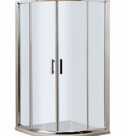 Trueshopping Quadrant Bathroom 6mm Toughened Safety Glass Shower Enclosure Cubicle 800mm x 800mm including Tray