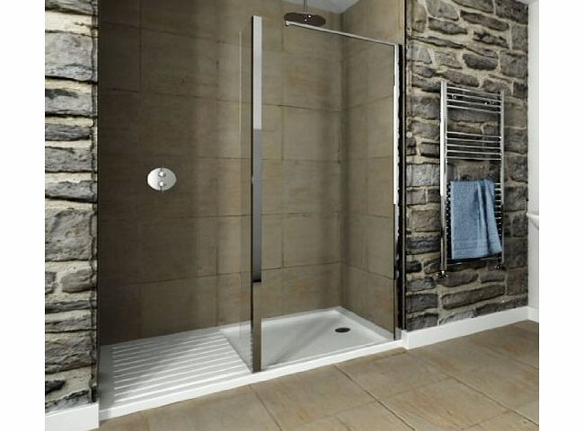 Trueshopping Recess Walk-In Shower Enclosure 1600 x 800mm Acrylic Shower Tray With 1000mm Glass Return