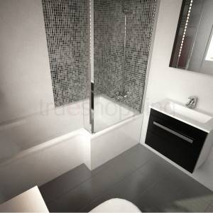 Trueshopping Square Shower Bath Suite with Black