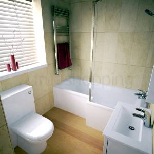Square Shower Bath Suite with White