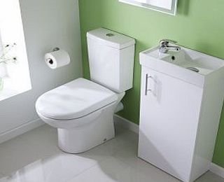 Trueshopping White Floor Standing Minimalist WC Cloakroom Suite