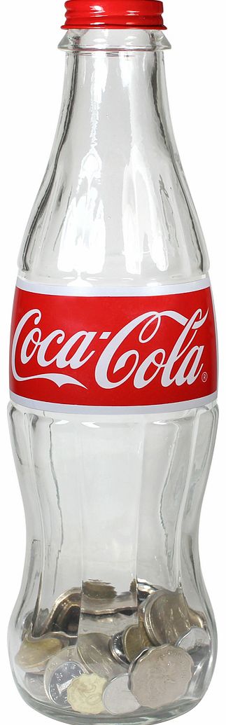 TruffleShuffle 12`` Glass Coca-Cola Bottle Money Bank With