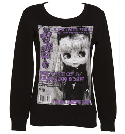TruffleShuffle Ladies Black Blythe Magazine Cover Sweater