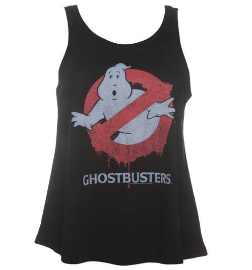 Ladies Black Ghostbusters Dripping Logo Swing Vest