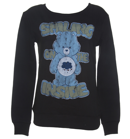 TruffleShuffle Ladies Black Grumpy Bear Smiling On The Inside