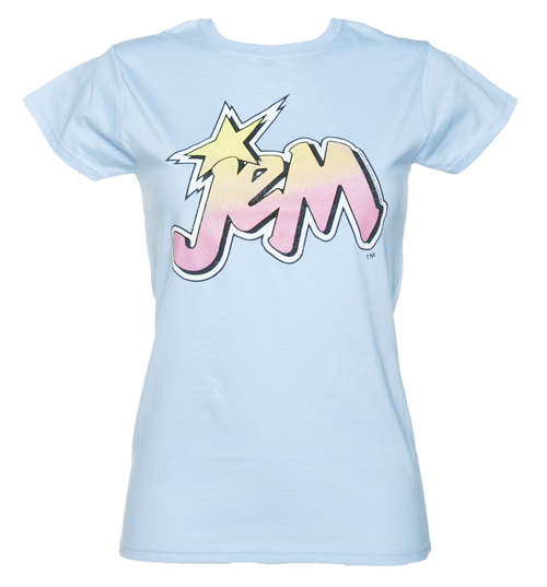 TruffleShuffle Ladies Blue Jem and The Holograms Logo T-Shirt
