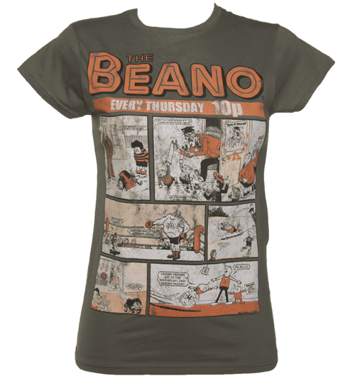 TruffleShuffle Ladies Charcoal Vintage Beano Comic Cover T-Shirt