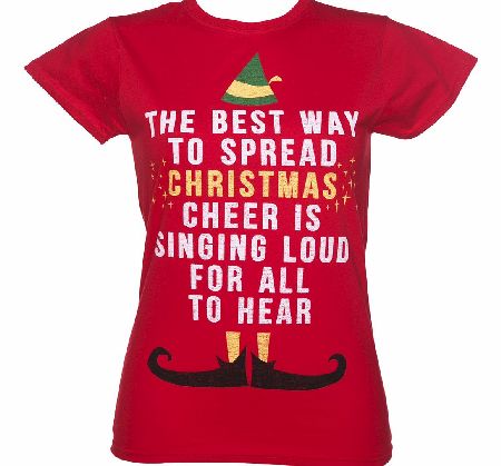 TruffleShuffle Ladies Elf Christmas Cheer T-Shirt