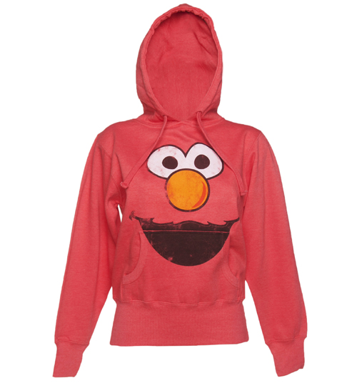 Ladies Elmo Face Sesame Street Hoodie
