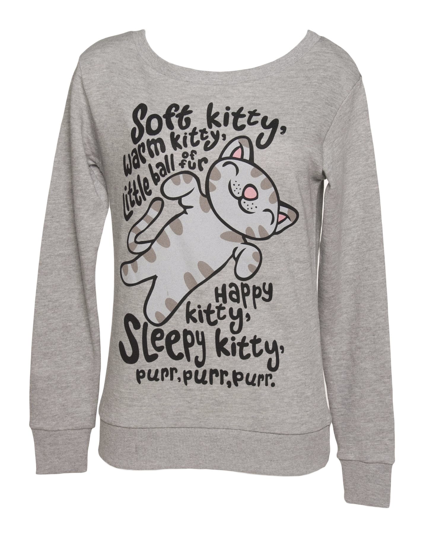 TruffleShuffle Ladies Grey Big Bang Theory Soft Kitty Sweater