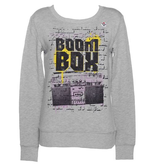 Ladies Grey Born From A Boombox Sweater