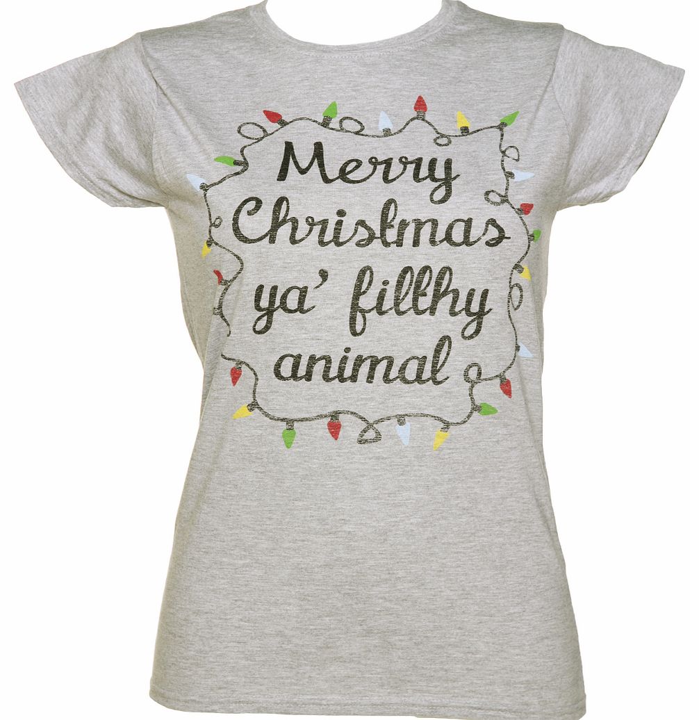Ladies Merry Christmas Ya Filthy Animal T-Shirt