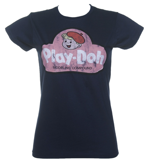 Ladies Navy Vintage Play-Doh T-Shirt