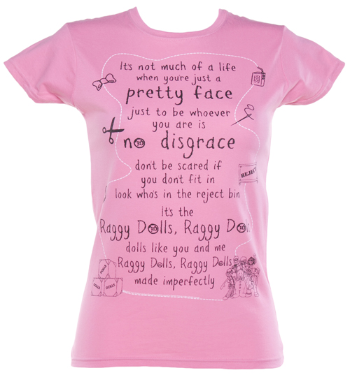 TruffleShuffle Ladies Pink Raggy Dolls Theme Tune T-Shirt