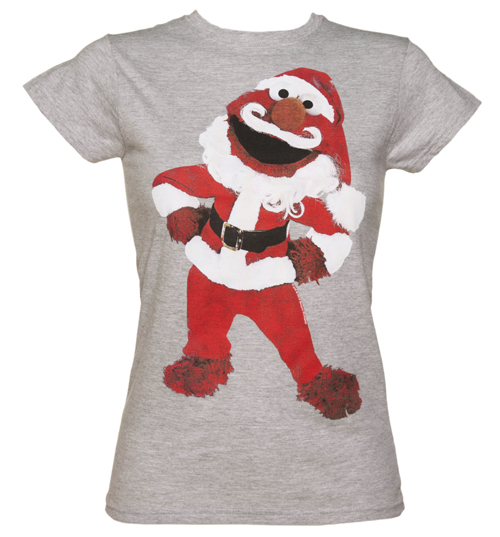TruffleShuffle Ladies Sesame Street Santa Elmo T-Shirt