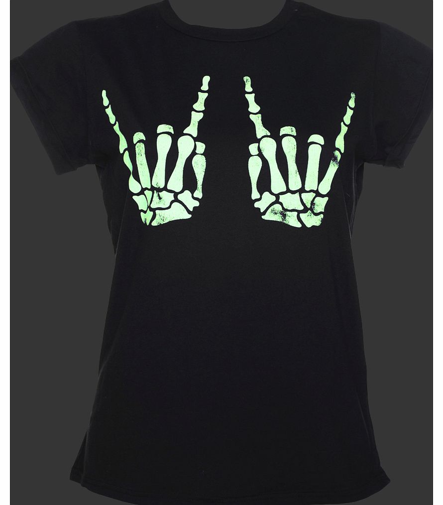 Ladies Skeleton Hands Glow In The Dark Rolled