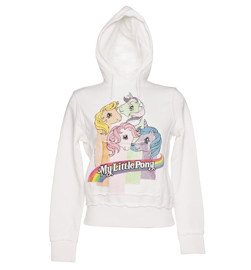 TruffleShuffle Ladies Sugar White My Little Pony Stripes Hoodie