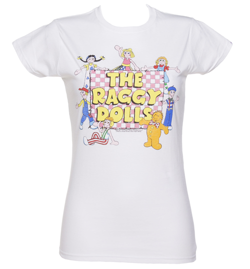 Ladies White Raggy Dolls T-Shirt