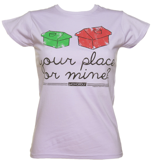 TruffleShuffle Ladies Your Place Or Mine Monopoly T-Shirt