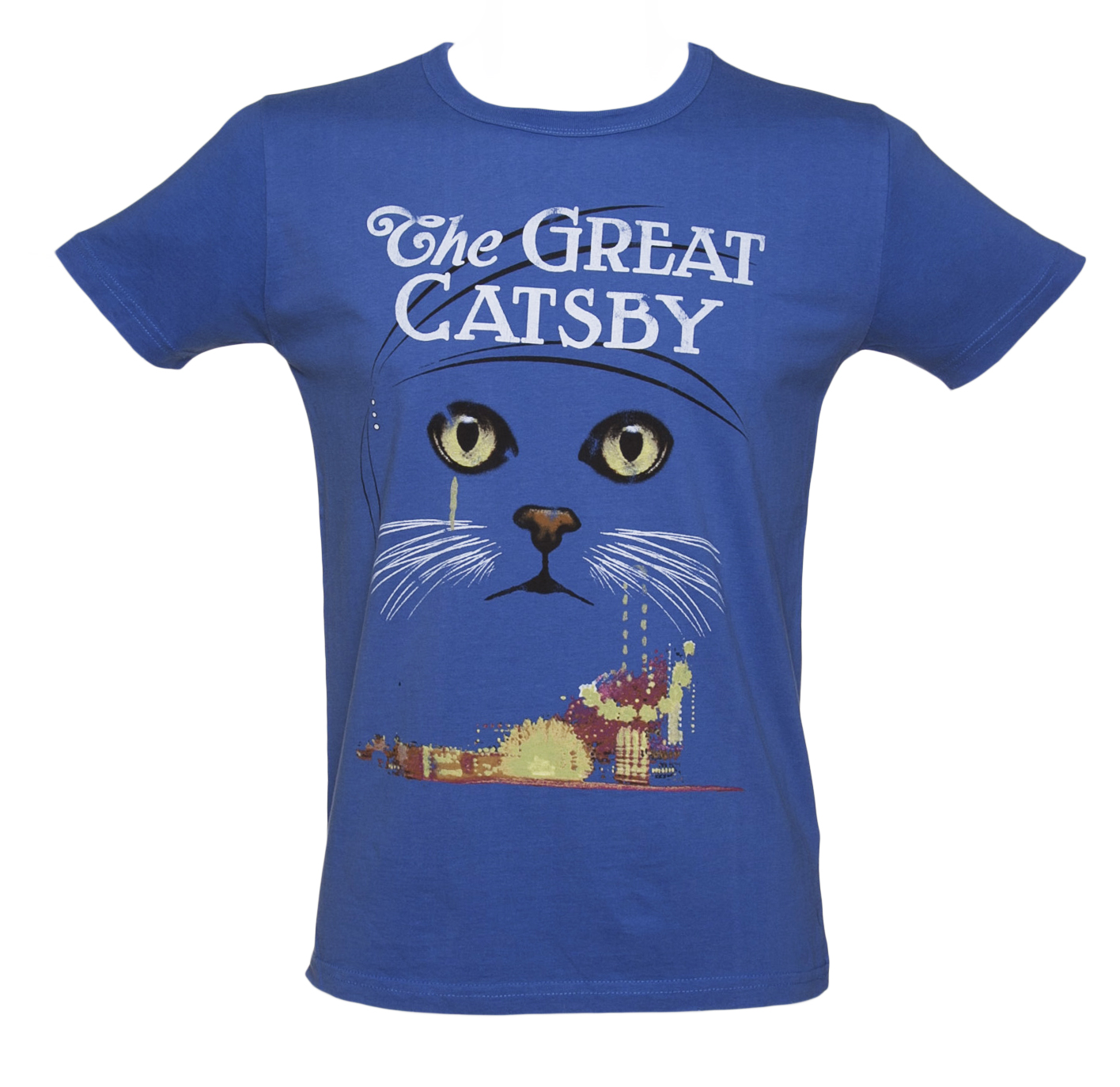 TruffleShuffle Mens Acid Blue The Great Catsby T-Shirt