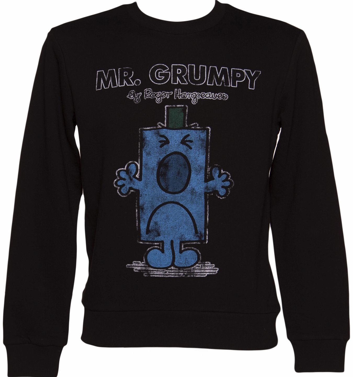 TruffleShuffle Mens Black Mr Grumpy Mr Men Sweater