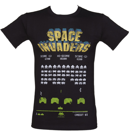 TruffleShuffle Mens Black Space Invaders T-Shirt