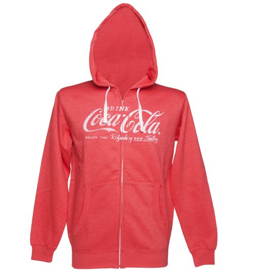 TruffleShuffle Mens Coca-Cola Logo Zip Up Hoodie