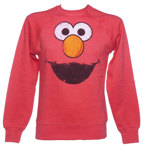 TruffleShuffle Mens Elmo Face Sesame Street Sweater