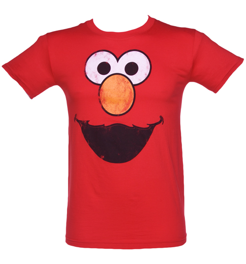 TruffleShuffle Mens Elmo Face Sesame Street T-Shirt