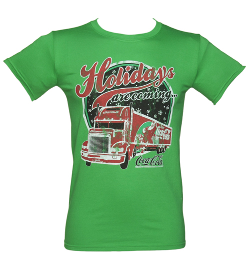 TruffleShuffle Mens Green Coca Cola Holidays Are Coming