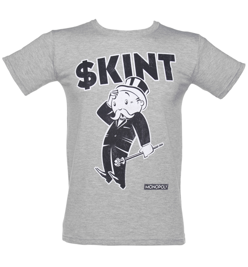 TruffleShuffle Mens Grey Monopoly Skint T-Shirt