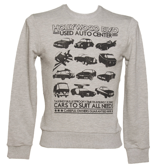 TruffleShuffle Mens Grey Retro Star Cars Jumper