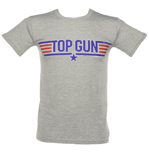 TruffleShuffle Mens Grey Top Gun Logo T-Shirt