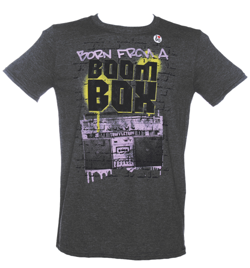 Mens Heather Navy Born From A Boombox T-Shirt