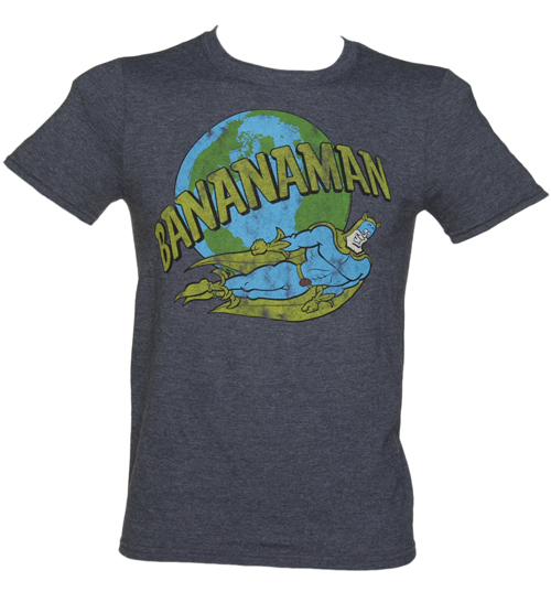 TruffleShuffle Mens Heather Navy Retro Bananaman T-Shirt