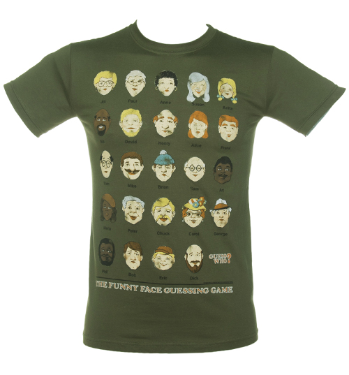TruffleShuffle Mens Khaki Guess Who Faces T-Shirt