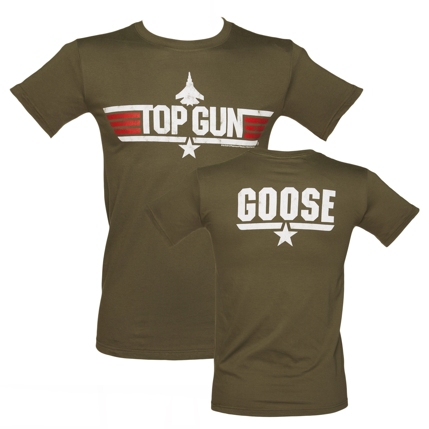TruffleShuffle Mens Khaki Top Gun Goose T-Shirt