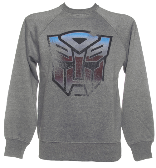TruffleShuffle Mens Marl Grey Autobot Transformers Sweater