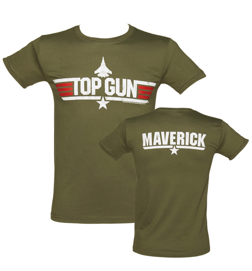TruffleShuffle Mens Military Green Top Gun Maverick T-Shirt
