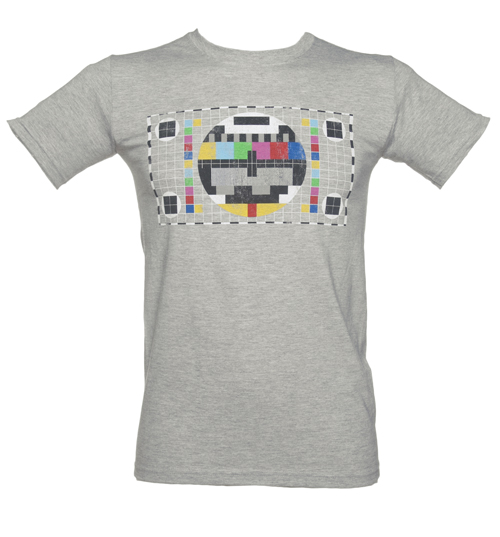 Mens Sport Grey Retro TV Test Pattern T-Shirt