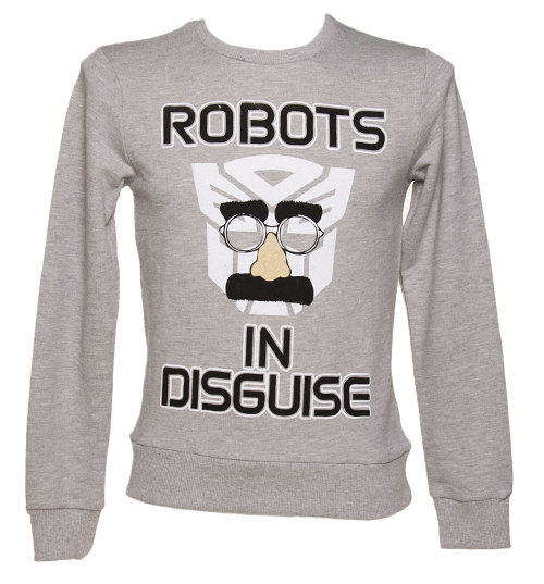 Mens Transformers In Disguise Grey Jumper