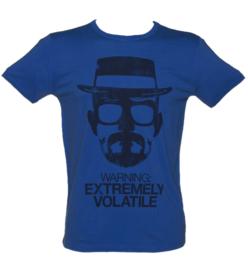 Mens Vintage Blue Warning Extremely