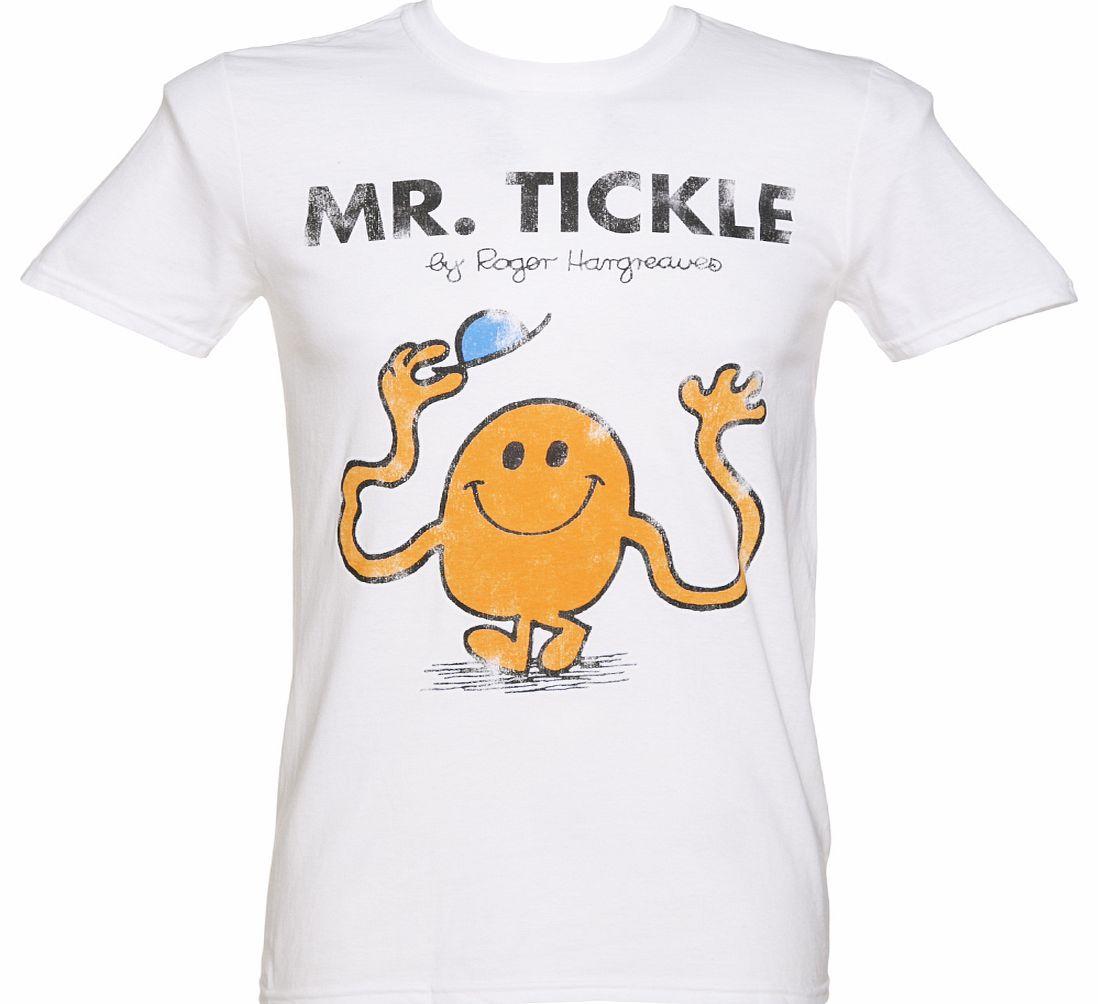 Mens White Mr Tickle Mr Men T-Shirt